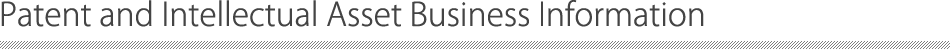 Patent and Intellectual Asset Business Information